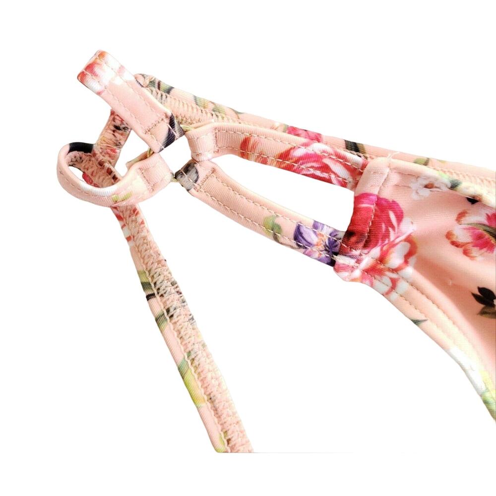 MINKPINK Peachy Bloom floral print hipster swim cutout bikini bottom Size XS NEW - Picture 3 of 6